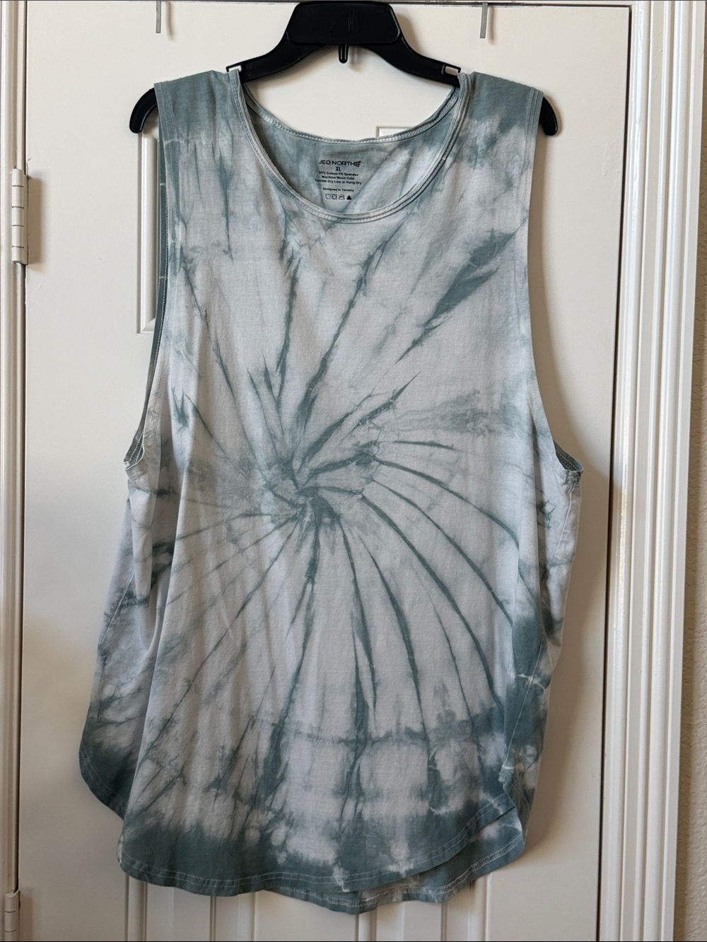 Jed North Men's Tie Dye Muscle Tank Top Size XL Gray Green Gym Workout